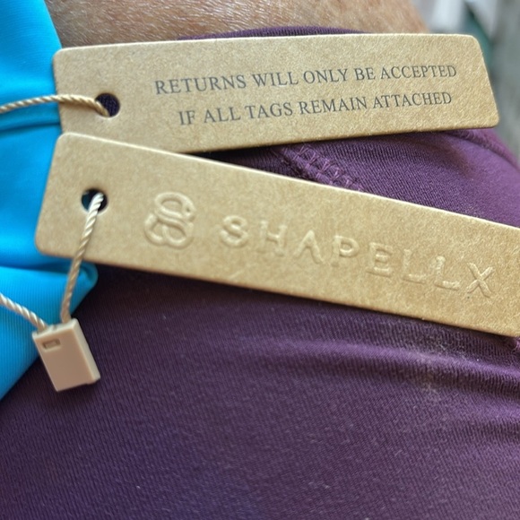 SHAPELLX Women's Slimming Swimwear Push Up V Neck Tummy Control Swim Suits Blue - Picture 7 of 9